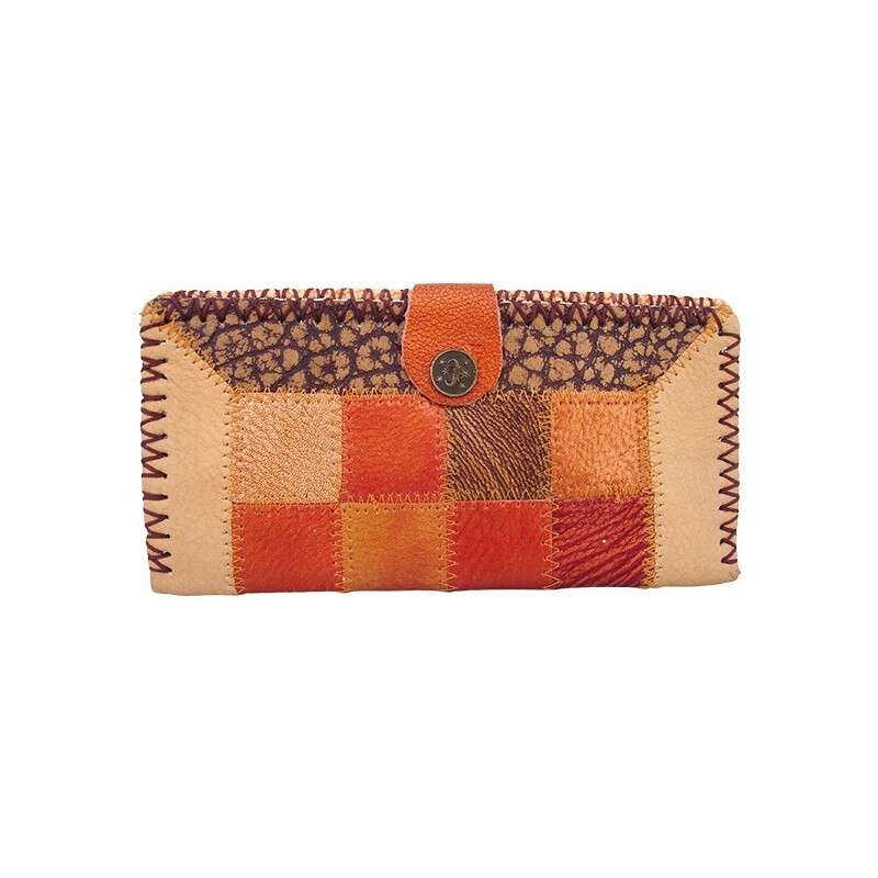 Portofel din piele sintetica cu petice, 20x10cm